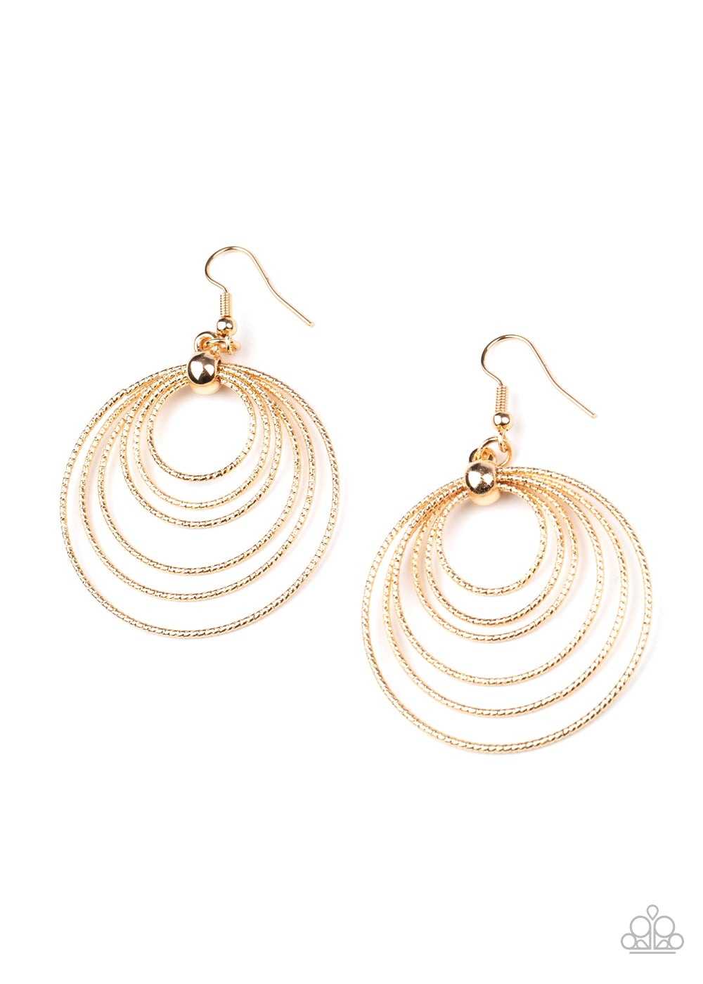 Elliptical Elegance Gold Paparazzi Earrings