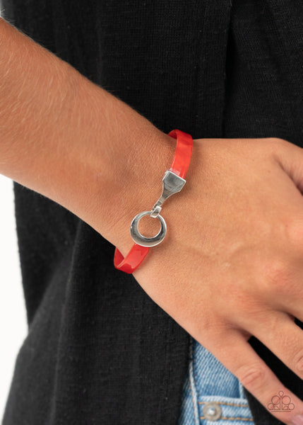 HAUTE Button Topic - Red Paparazzi Bracelet