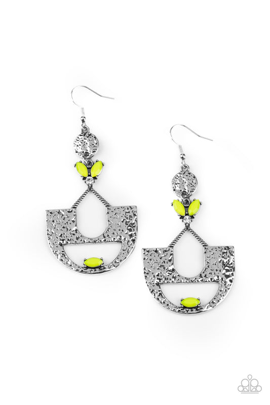 Modern Day Mecca - Yellow Paparazzi Earrings