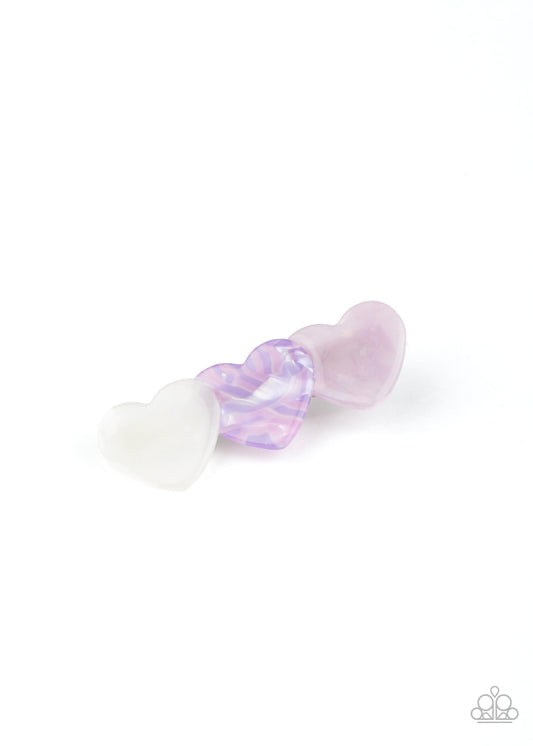Doesnt HEART To Ask - Purple Paparazzi Hair Clip