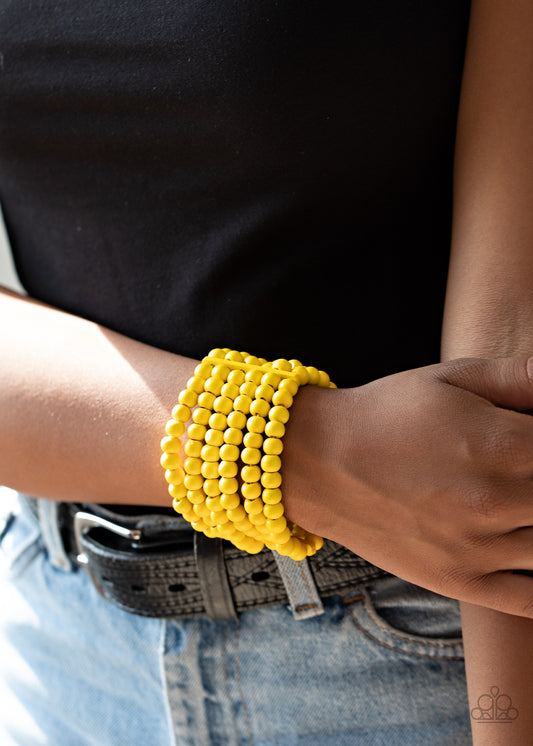 Diving in Maldives - Yellow Paparazzi Bracelet