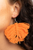 Macrame Mamba - Orange Paparazzi Earrings