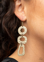 Prehistoric Prowl - Brass Paparazzi Earrings
