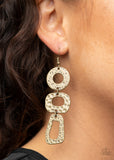 Prehistoric Prowl - Brass Paparazzi Earrings