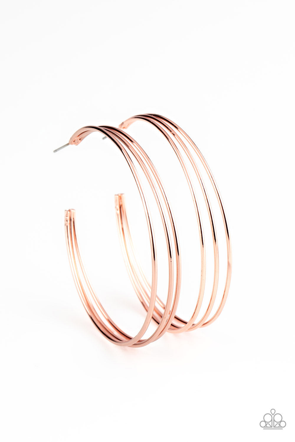 Rimmed Radiance - Copper Paparazzi Hoop Earrings