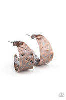 Put Your Best Face Forward - Copper Paparazzi Hoop Earrings