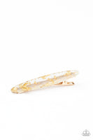 Confetti Couture - Gold Paparazzi Hair Clip