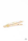 Confetti Couture - Gold Paparazzi Hair Clip