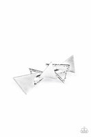 Know All The TRIANGLES - Silver Paparazzi Hair Clip