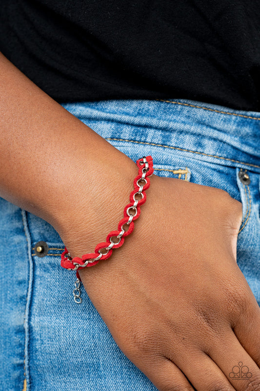 SUEDE Side to Side - Red Paparazzi Bracelet