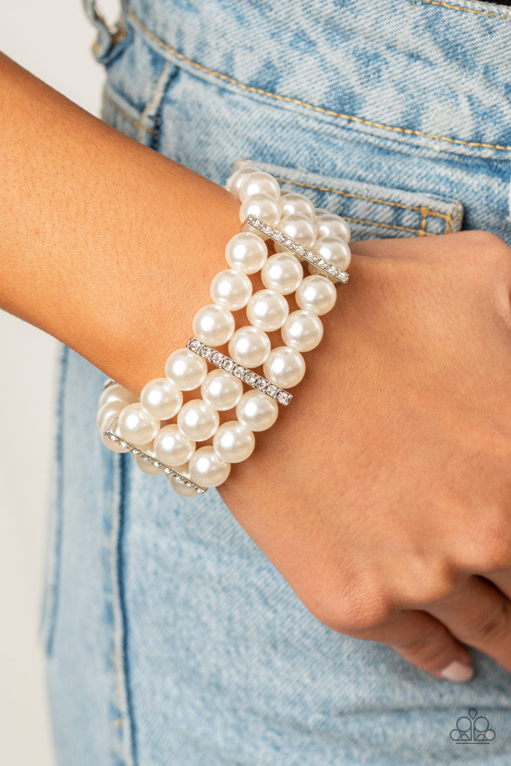 Modern Day Majesty - White Paparazzi Bracelet