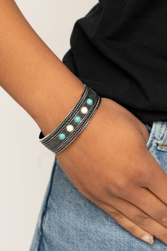 Quarry Quake - Blue Paparazzi Cuff Bracelet