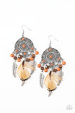 Desert Plains - Orange Paparazzi Earrings