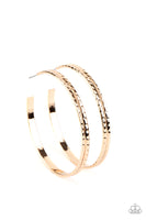 TREAD All About It - Gold Paparazzi Hoop Earrings
