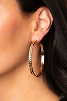 TREAD All About It - Gold Paparazzi Hoop Earrings