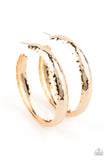 Check Out These Curves - Gold Paparazzi Earrings