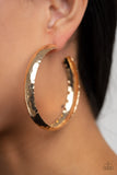 Check Out These Curves - Gold Paparazzi Earrings