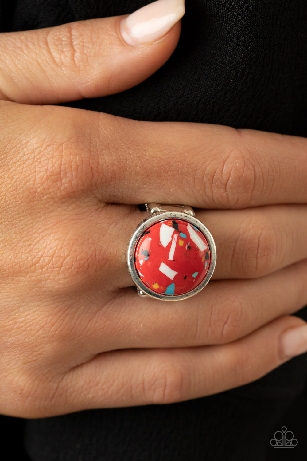 Marble Mosaic - Red Paparazzi Ring