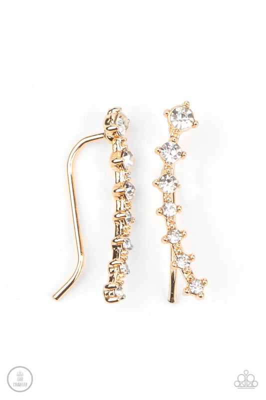 New Age Nebula - Gold Paparazzi Earring Crawler