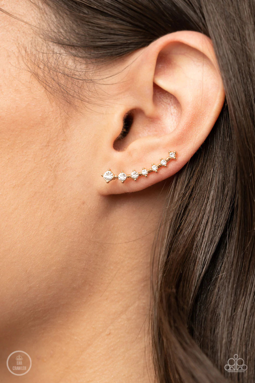New Age Nebula - Gold Paparazzi Earring Crawler