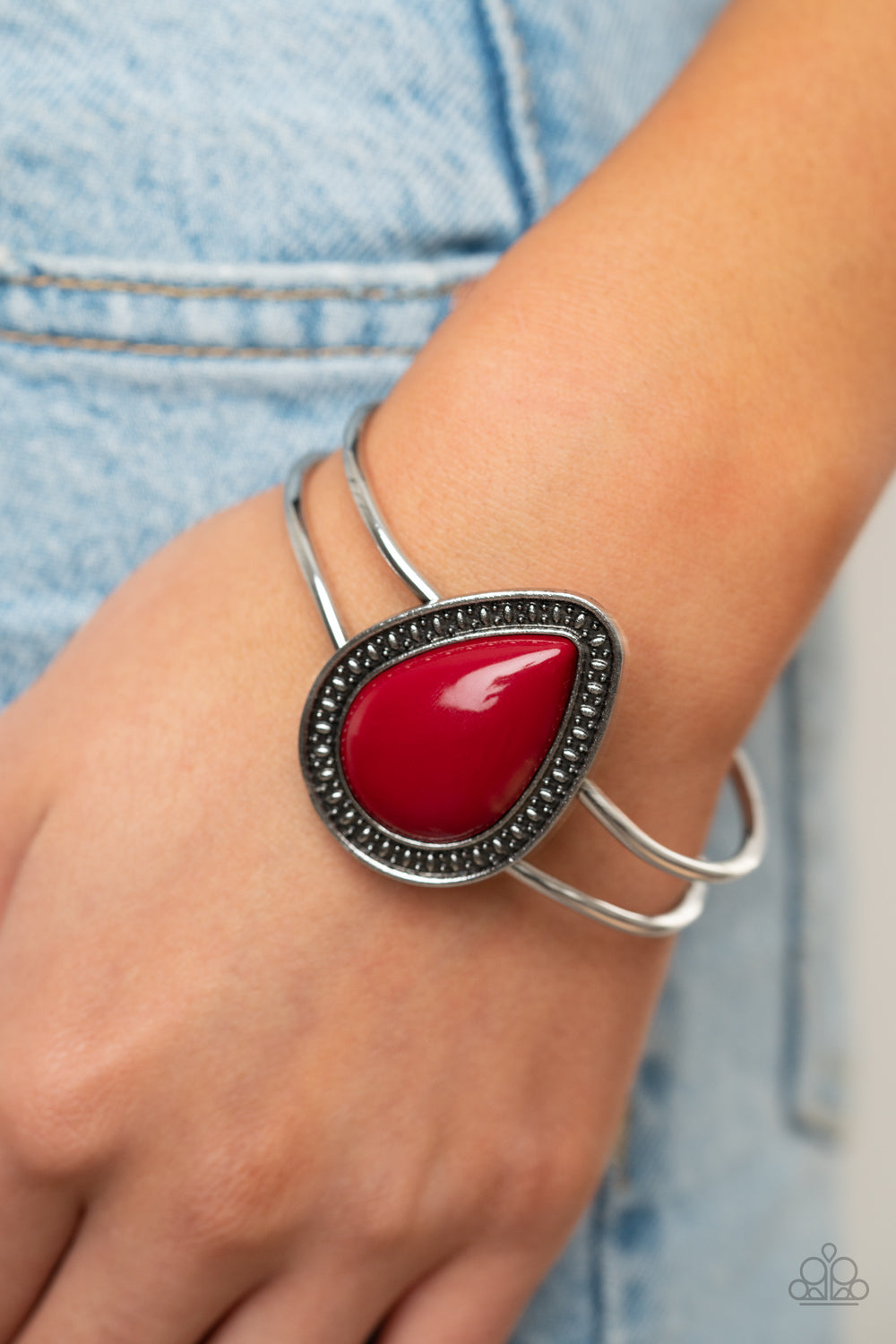 Over The Top Pop - Red Paparazzi Cuff Bracelet