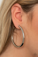 Curve Ball Silver Paparazzi Hoop Earrings