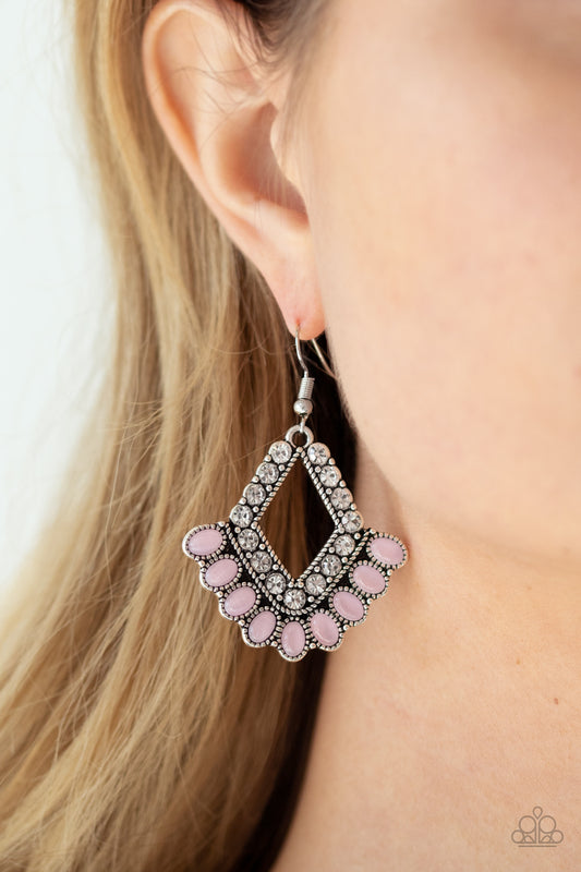 Just BEAM Happy - Pink Paparazzi Earrings