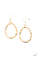 Casual Curves - Gold Paparazzi Earrings