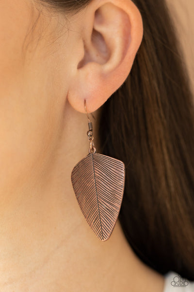 One Of The Flock - Copper Paparazzi Earrings