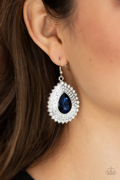 Exquisitely Explosive - Blue Paparazzi Earrings 