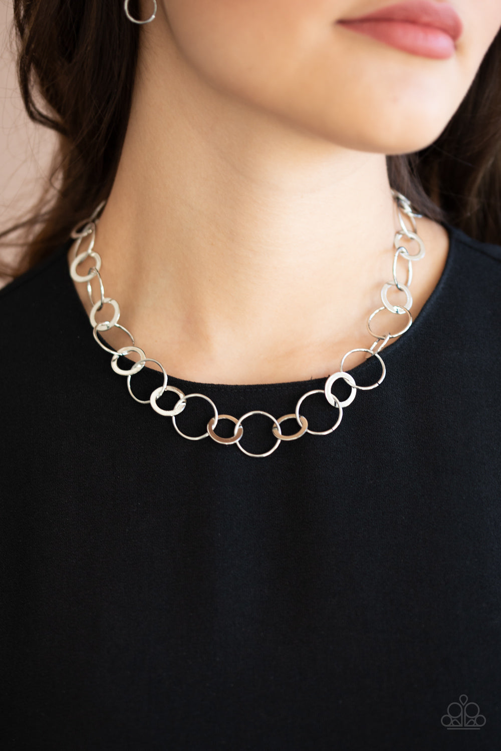 Revolutionary Radiance - Silver Paparazzi Choker Necklace