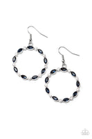 Crystal Circlets - Blue Paparazzi Earrings