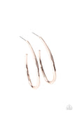 Totally Hooked - Rose Gold Paparazzi Earrings