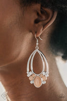 Look Into My Crystal Ball - Orange Paparazzi Earrings
