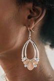 Look Into My Crystal Ball - Orange Paparazzi Earrings