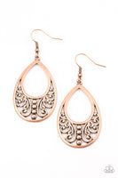 Stylish Serpentine - Copper Paparazzi Earrings