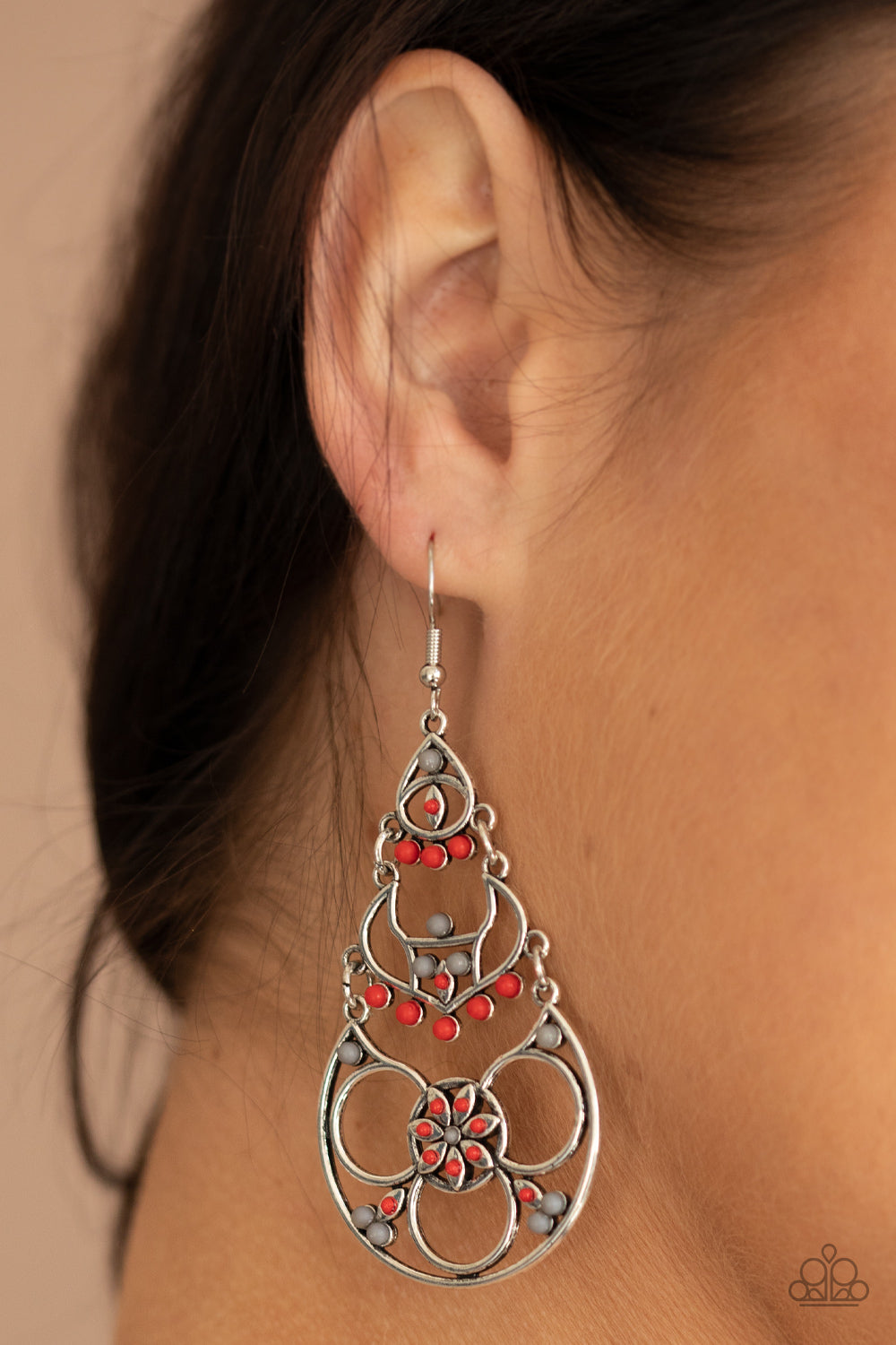 Garden Melody - Red Paparazzi Earrings