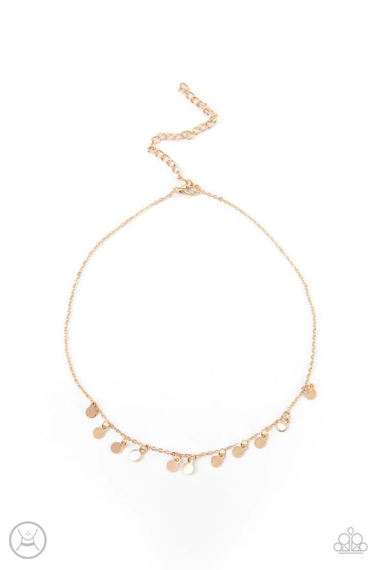 Ready, Set, DISCO! - Gold Paparazzi Choker Necklace