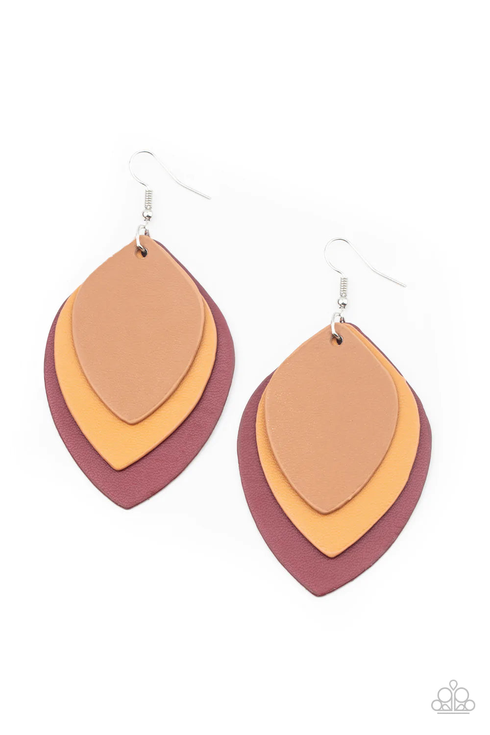 Light as Leather Red Paparazzi Earrings