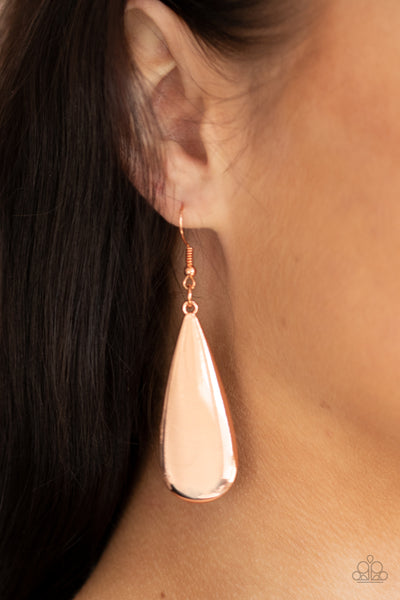 The Drop Off - Copper Paparazzi Earrings