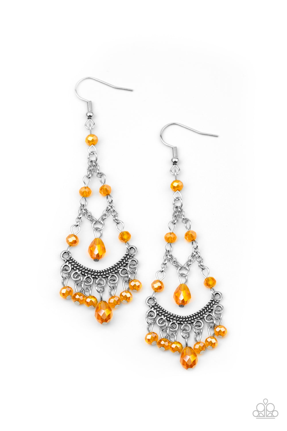 First In SHINE - Orange Paparazzi Earrings