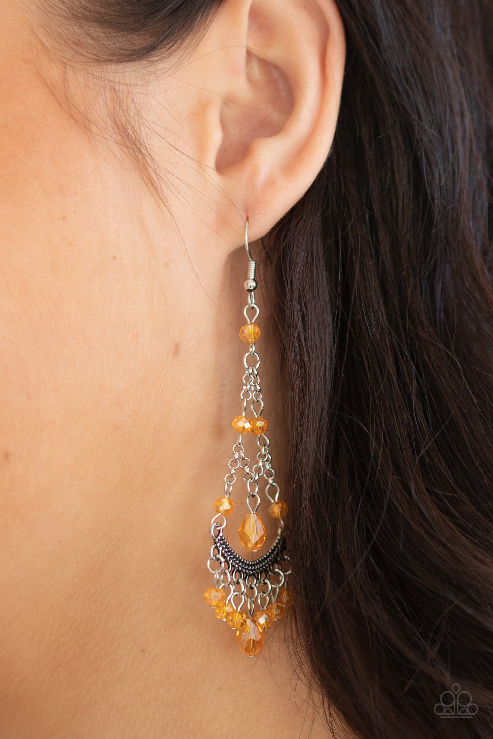 First In SHINE - Orange Paparazzi Earrings