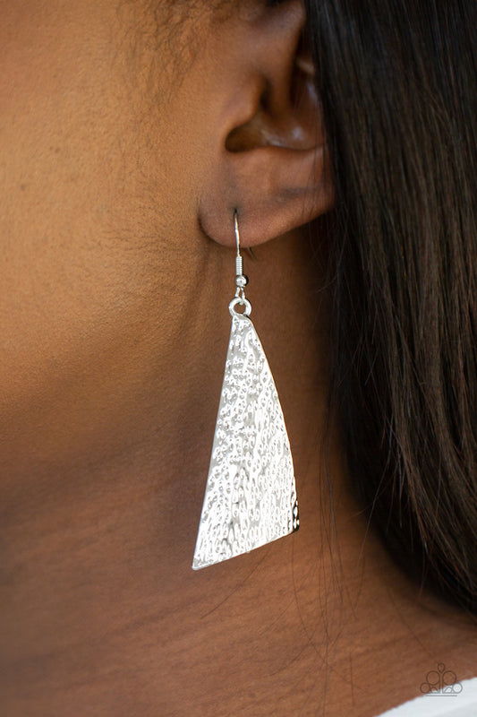 Ready The Troops - Silver Paparazzi Earrings