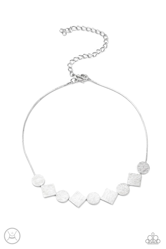 Don't Get Bent Out Of Shape Silver Paparazzi Choker Necklace