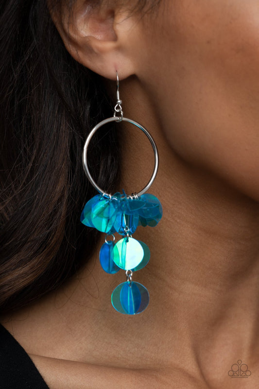 Holographic Hype Blue Paparazzi Earrings