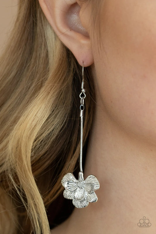 Opulently Orchid Silver Paparazzi Earrings