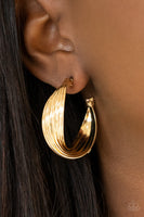 Curves In All The Right Places - Gold Paparazzi Hoop Earrings
