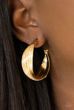 Curves In All The Right Places - Gold Paparazzi Hoop Earrings