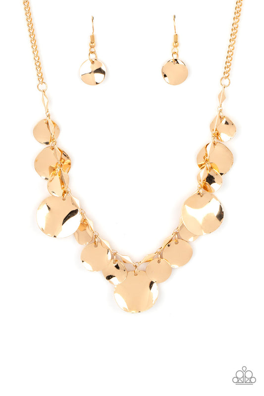 GLISTEN Closely - Gold Paparazzi Necklace