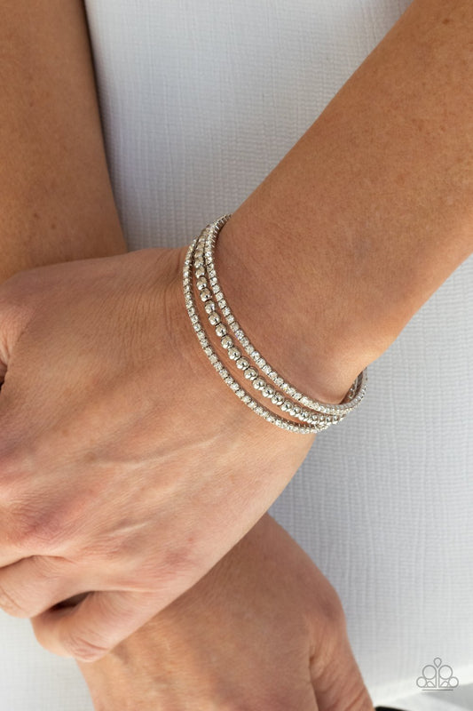 High-End Eye Candy White Paparazzi Bracelet